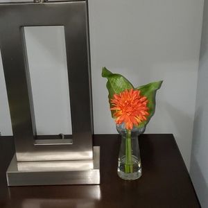 Orange Flower in the Glass Vase